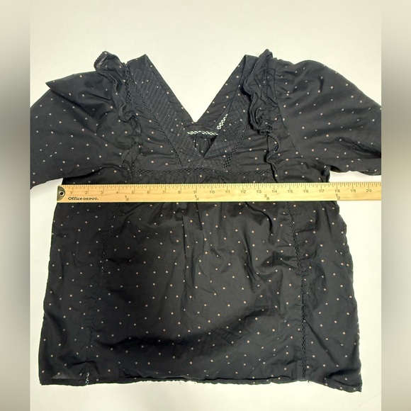 Madewell Voile ruffle pin tuck Black top XS - Picture 7 of 16